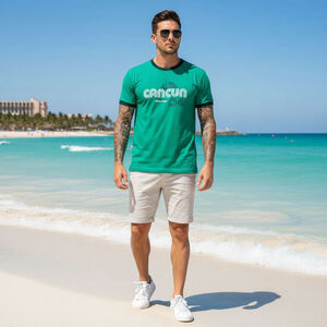 Aeropostale XL Green Cancun 04 Cotton T-shirt Y2K